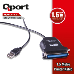 Qport 1.5M Usb/Lpt &Ccedil;Evi̇ri̇ci̇ Pri̇nter Kablosu (Q-Prlpt1.5)