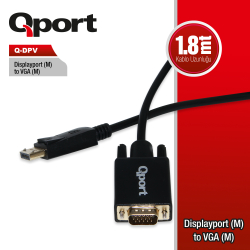 Qport 1.8M Display To Vga &Ccedil;Evi̇ri̇ci̇ Kablo (Q-Dpv)