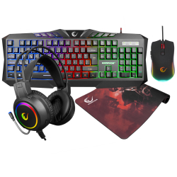 Rampage Km-404 Argenti Rainbow Aydınlatmalı Gaming Q Klavye + Kulaklık + Mouse +